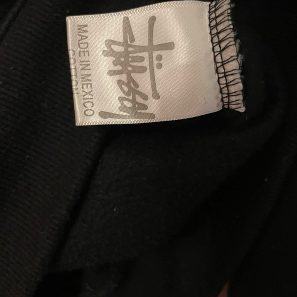 Stussy Black Hoodie with International Flag Sleeve - Picture 4 of 5